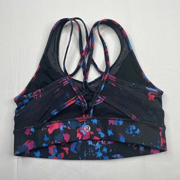 Lululemon Strap It Like Its Hot Sports Bra Floral Multi Black - Picture 3 of 8
